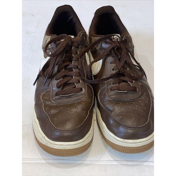 Nike AIR FORCE 1'07 MEN'S LX CACAO PLAID CASUAL BROWN IVORY DV0791-200 SIZE 10.5 - Picture 2 of 16
